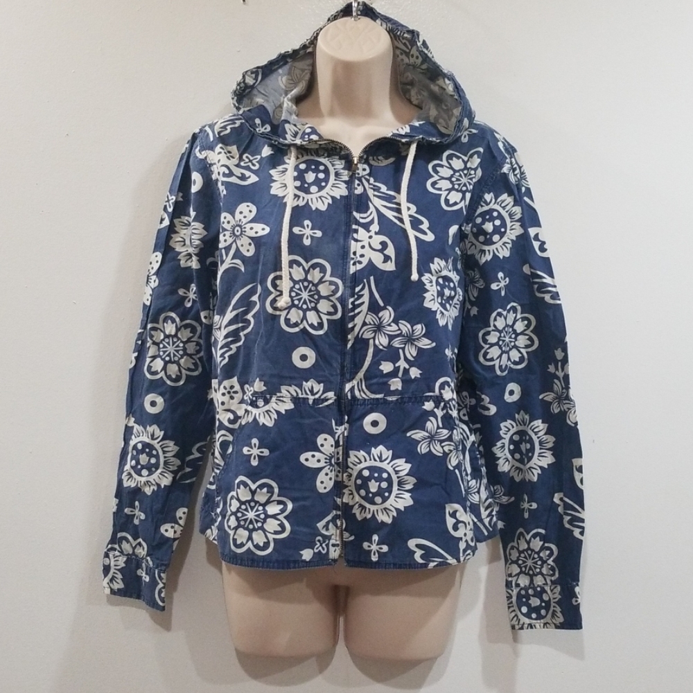 Roxy Quiksilver women's blue and white hoodie - Picture 1 of 8